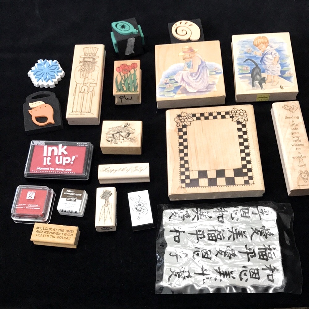 NEW Or LIKE NEW DIVERSE Collection of Assorted Rubber Stamps M1
